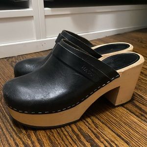 Swedish Hasbeens Louise platform clog 37